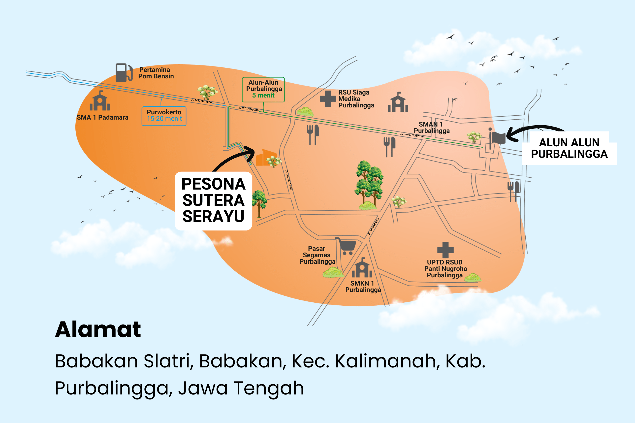 Peta Lokasi Pesona Sutera Serayu
